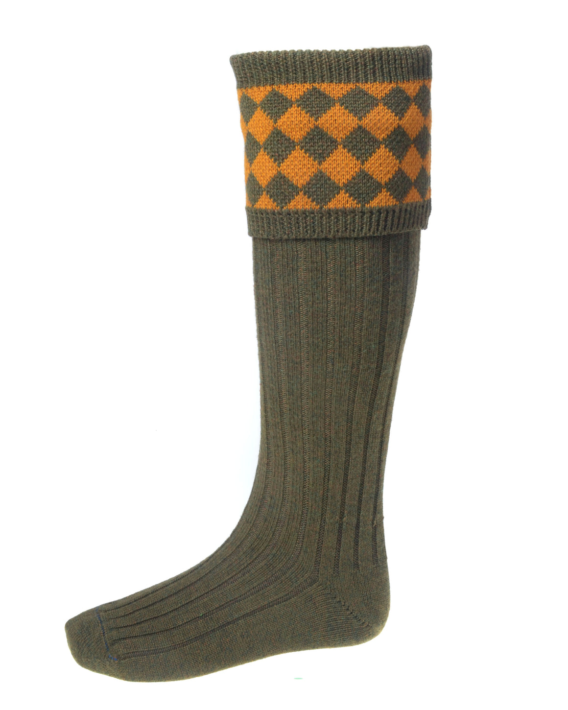 Bracken Green Chessboard Shooting Socks